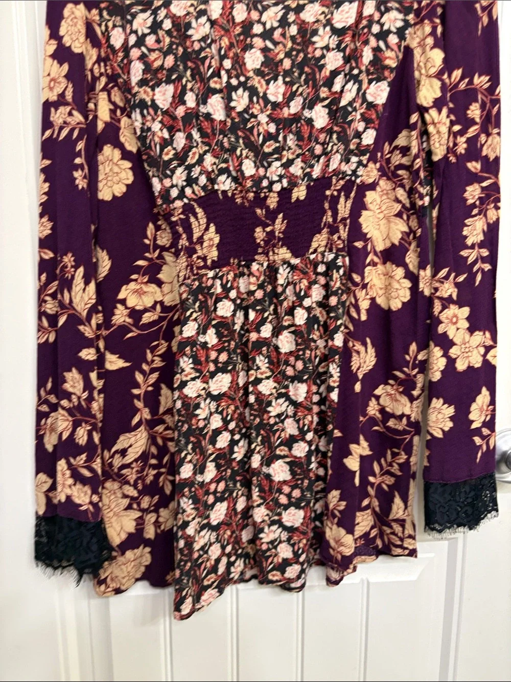 Free People Odette Floral Long Sleeve Tunic‎ Size L